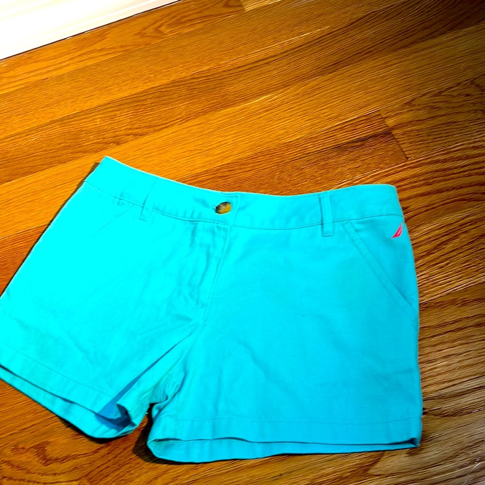 Nautica size 12 girls khaki shorts, Teal. Like new